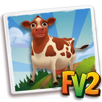 Cow Ayshire, , Mini just raised a Ayrshire Cow to an adult!, Mini has finished feeding her Ayrshire Cow in FarmVille 2! Grab an extra baby bottle to feed your own baby animals!